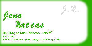 jeno mateas business card